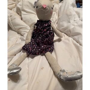 Weighted 21” Rabbit Cloth Doll – Floral Dress – Ballerina Shoes – Over 1 lb